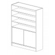 Bookshelf with Bottom 2 door Cupboard 